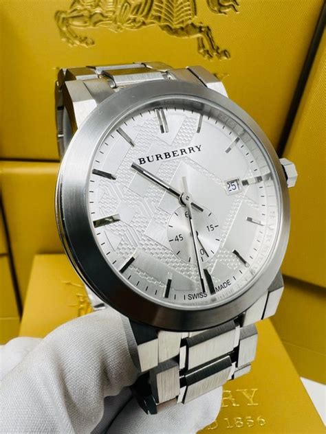 silber burberry uhr herren|Burberry Armbanduhr Herren .